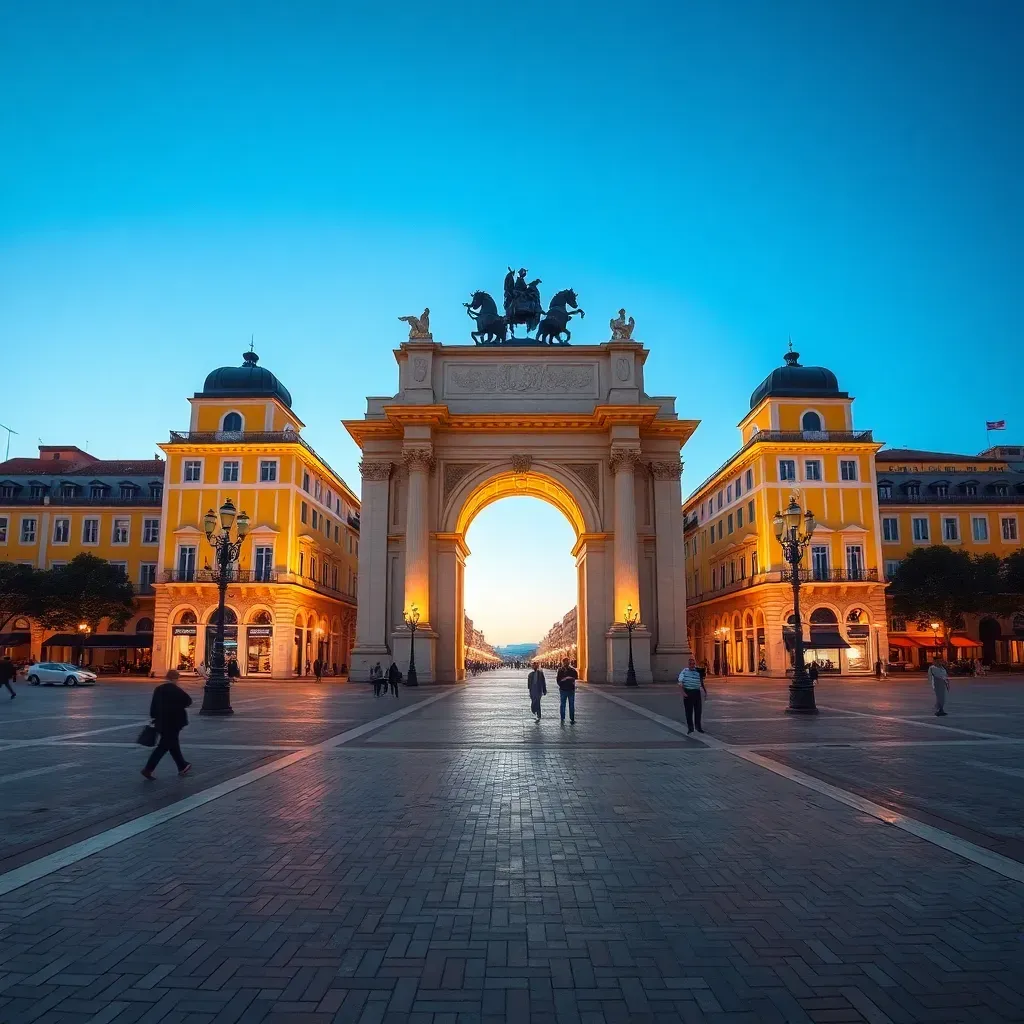 Lisbon Praca Comercio - filming location in Portugal