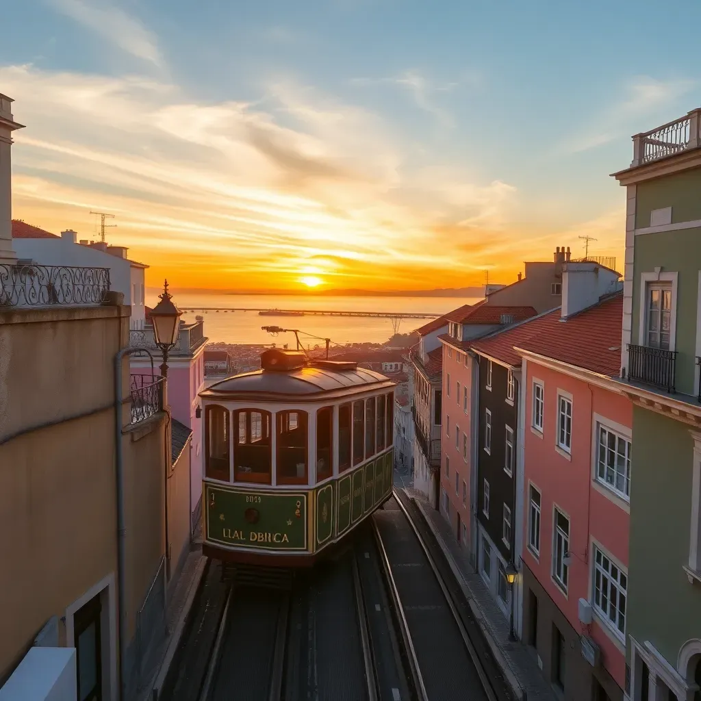Lisbon Elevador Bica - filming location in Portugal
