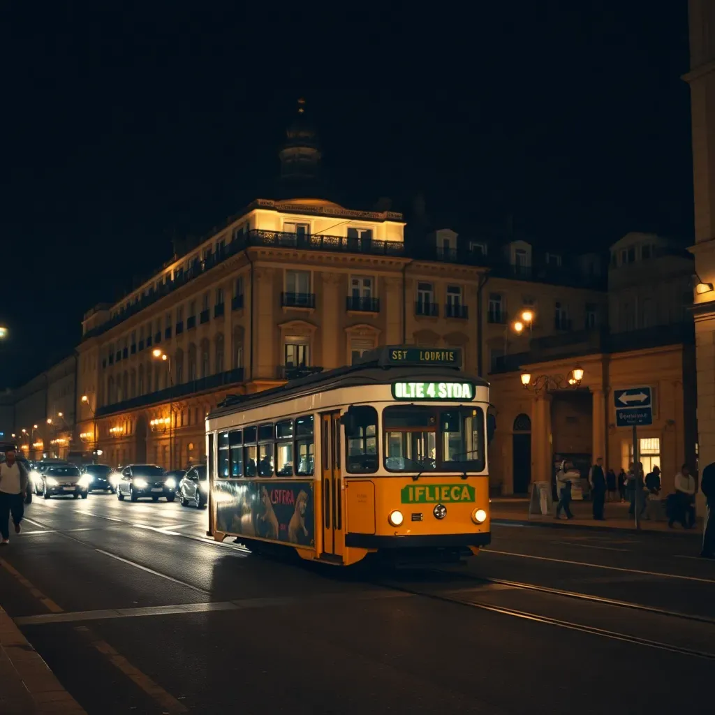 Lisbon Tram Night - filming location in Portugal